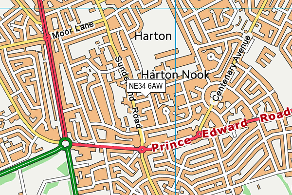 NE34 6AW map - OS VectorMap District (Ordnance Survey) NE34 6AW map - OS VectorMap District (Ordnance Survey)