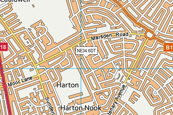 NE34 6DT map - OS VectorMap District (Ordnance Survey)