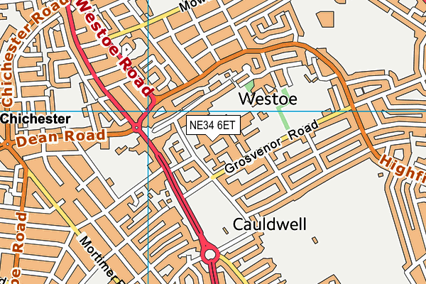 NE34 6ET map - OS VectorMap District (Ordnance Survey)