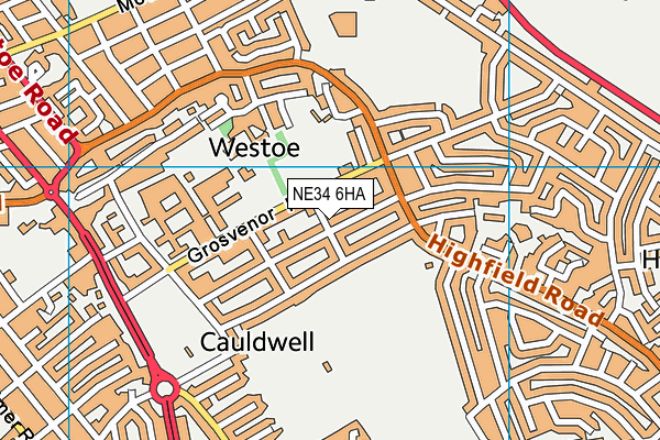 NE34 6HA map - OS VectorMap District (Ordnance Survey)