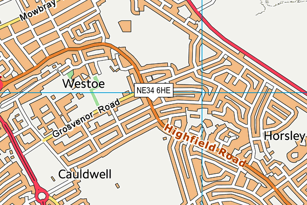 NE34 6HE map - OS VectorMap District (Ordnance Survey)