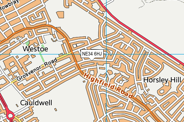 NE34 6HJ map - OS VectorMap District (Ordnance Survey) NE34 6HJ map - OS VectorMap District (Ordnance Survey)