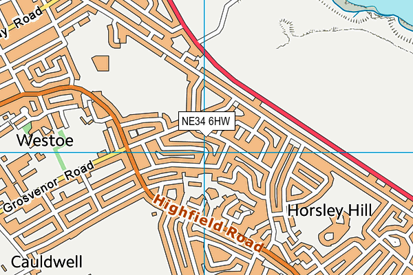 NE34 6HW map - OS VectorMap District (Ordnance Survey) NE34 6HW map - OS VectorMap District (Ordnance Survey)