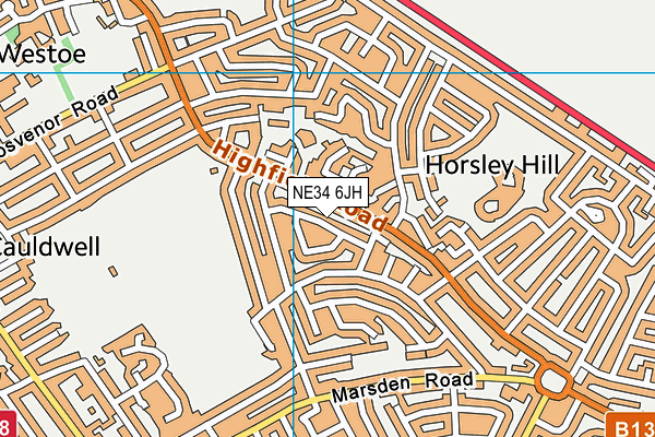 NE34 6JH map - OS VectorMap District (Ordnance Survey) NE34 6JH map - OS VectorMap District (Ordnance Survey)
