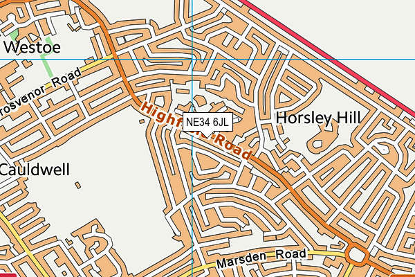 NE34 6JL map - OS VectorMap District (Ordnance Survey) NE34 6JL map - OS VectorMap District (Ordnance Survey)