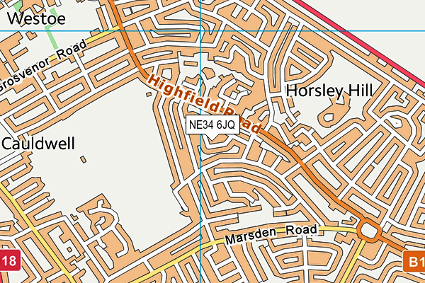 NE34 6JQ map - OS VectorMap District (Ordnance Survey)