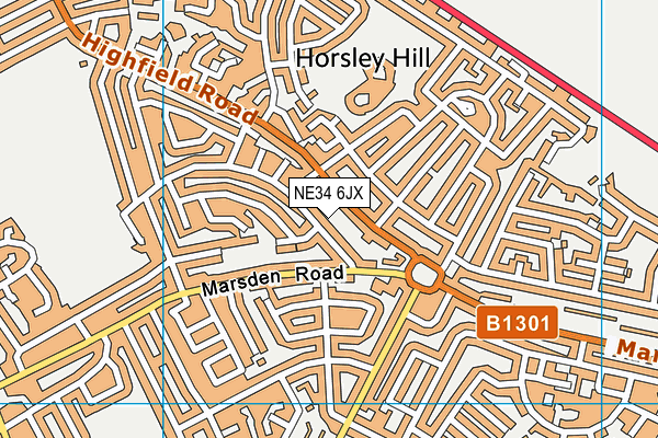 NE34 6JX map - OS VectorMap District (Ordnance Survey)