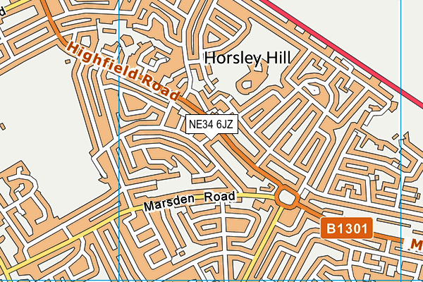 NE34 6JZ map - OS VectorMap District (Ordnance Survey)