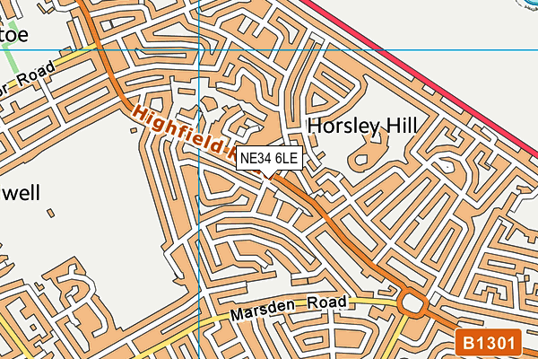 NE34 6LE map - OS VectorMap District (Ordnance Survey)