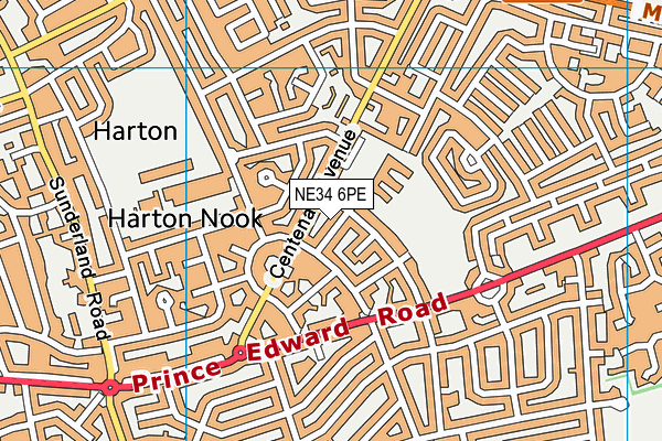 NE34 6PE map - OS VectorMap District (Ordnance Survey) NE34 6PE map - OS VectorMap District (Ordnance Survey)