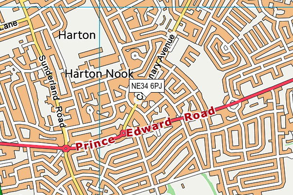NE34 6PJ map - OS VectorMap District (Ordnance Survey) NE34 6PJ map - OS VectorMap District (Ordnance Survey)