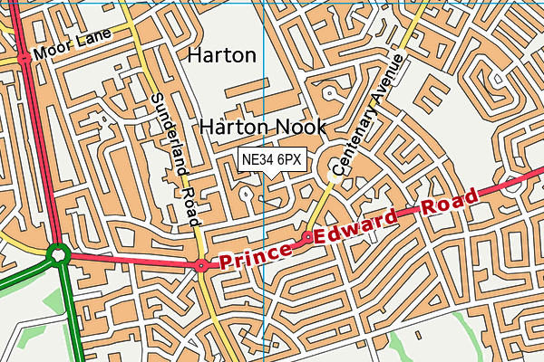 NE34 6PX map - OS VectorMap District (Ordnance Survey) NE34 6PX map - OS VectorMap District (Ordnance Survey)