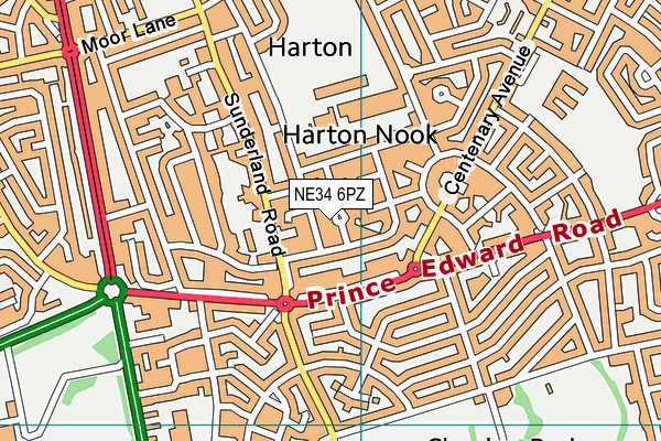 NE34 6PZ map - OS VectorMap District (Ordnance Survey) NE34 6PZ map - OS VectorMap District (Ordnance Survey)