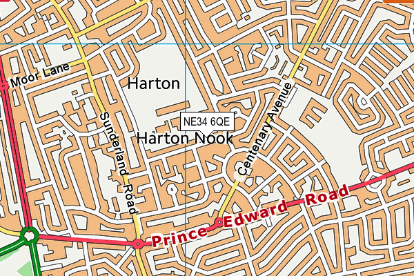 NE34 6QE map - OS VectorMap District (Ordnance Survey)
