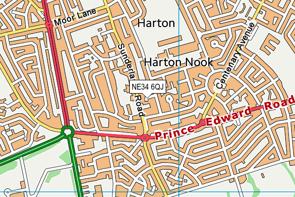 NE34 6QJ map - OS VectorMap District (Ordnance Survey) NE34 6QJ map - OS VectorMap District (Ordnance Survey)