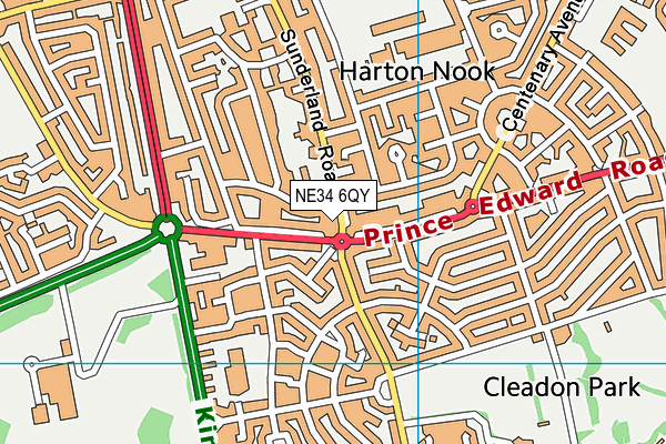 NE34 6QY map - OS VectorMap District (Ordnance Survey) NE34 6QY map - OS VectorMap District (Ordnance Survey)