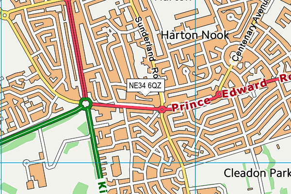 NE34 6QZ map - OS VectorMap District (Ordnance Survey)