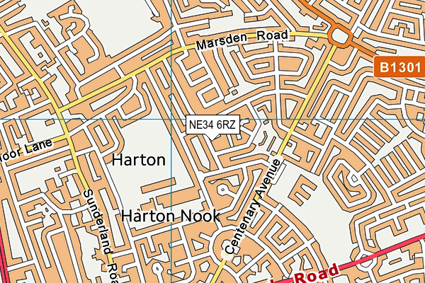 NE34 6RZ map - OS VectorMap District (Ordnance Survey) NE34 6RZ map - OS VectorMap District (Ordnance Survey)
