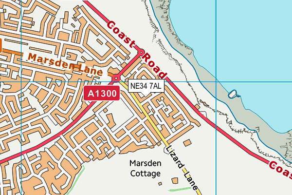 NE34 7AL map - OS VectorMap District (Ordnance Survey) NE34 7AL map - OS VectorMap District (Ordnance Survey)