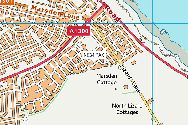 NE34 7AX map - OS VectorMap District (Ordnance Survey) NE34 7AX map - OS VectorMap District (Ordnance Survey)