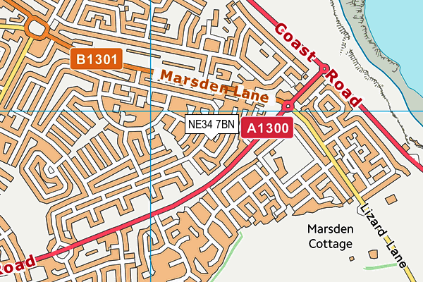NE34 7BN map - OS VectorMap District (Ordnance Survey) NE34 7BN map - OS VectorMap District (Ordnance Survey)