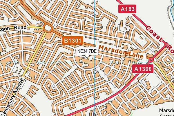 NE34 7DE map - OS VectorMap District (Ordnance Survey) NE34 7DE map - OS VectorMap District (Ordnance Survey)