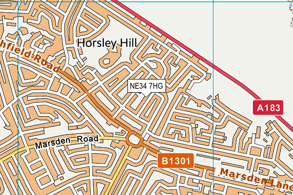 NE34 7HG map - OS VectorMap District (Ordnance Survey) NE34 7HG map - OS VectorMap District (Ordnance Survey)