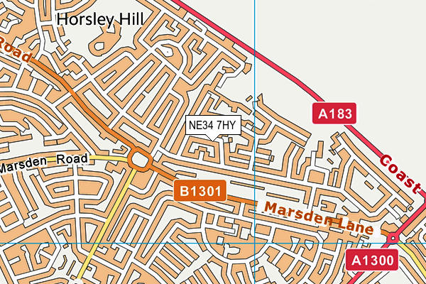 NE34 7HY map - OS VectorMap District (Ordnance Survey) NE34 7HY map - OS VectorMap District (Ordnance Survey)
