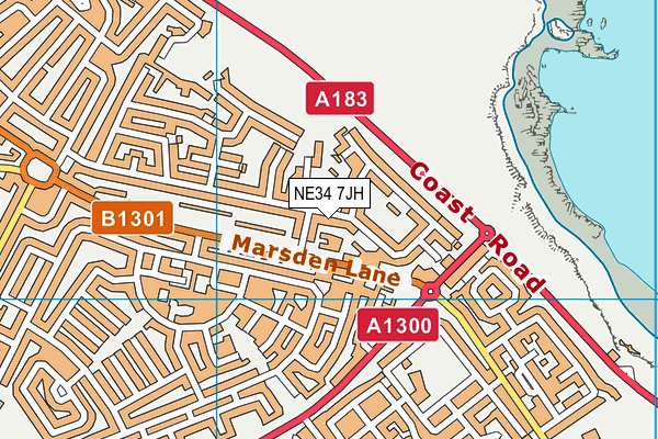 NE34 7JH map - OS VectorMap District (Ordnance Survey) NE34 7JH map - OS VectorMap District (Ordnance Survey)
