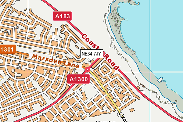 NE34 7JY map - OS VectorMap District (Ordnance Survey)