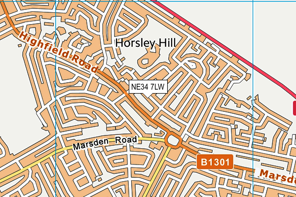 NE34 7LW map - OS VectorMap District (Ordnance Survey)