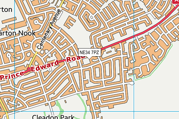 NE34 7PZ map - OS VectorMap District (Ordnance Survey) NE34 7PZ map - OS VectorMap District (Ordnance Survey)