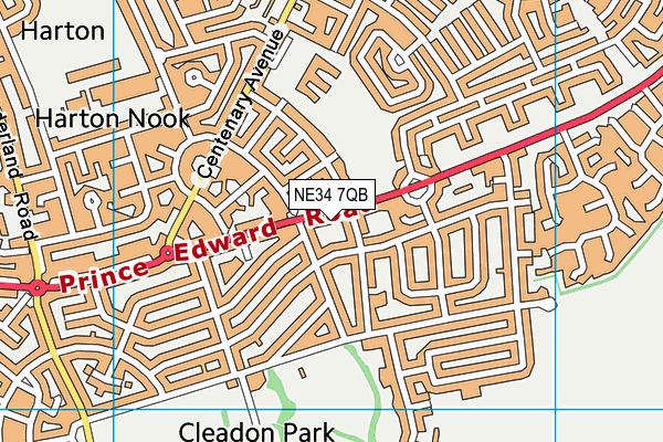 NE34 7QB map - OS VectorMap District (Ordnance Survey) NE34 7QB map - OS VectorMap District (Ordnance Survey)