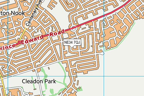 NE34 7QJ map - OS VectorMap District (Ordnance Survey) NE34 7QJ map - OS VectorMap District (Ordnance Survey)