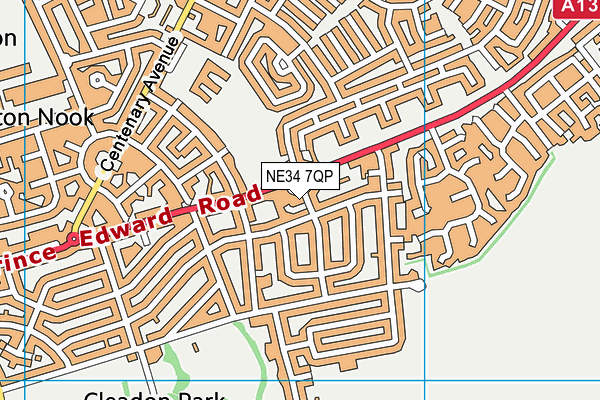 NE34 7QP map - OS VectorMap District (Ordnance Survey) NE34 7QP map - OS VectorMap District (Ordnance Survey)