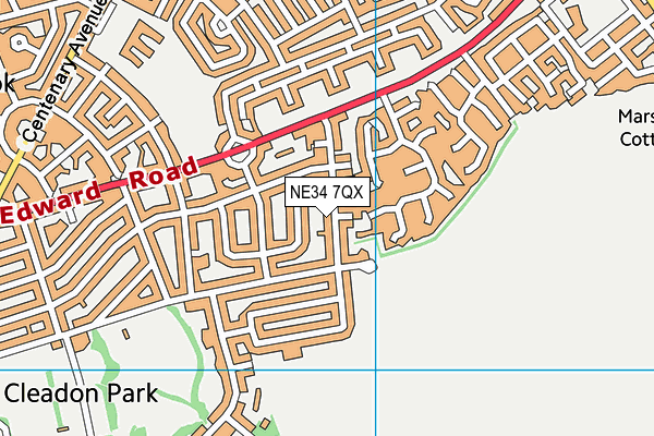 NE34 7QX map - OS VectorMap District (Ordnance Survey) NE34 7QX map - OS VectorMap District (Ordnance Survey)