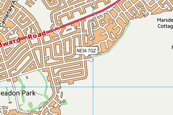 NE34 7QZ map - OS VectorMap District (Ordnance Survey) NE34 7QZ map - OS VectorMap District (Ordnance Survey)