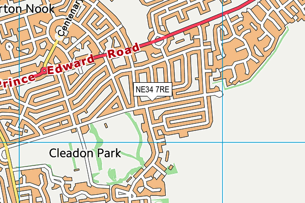NE34 7RE map - OS VectorMap District (Ordnance Survey)