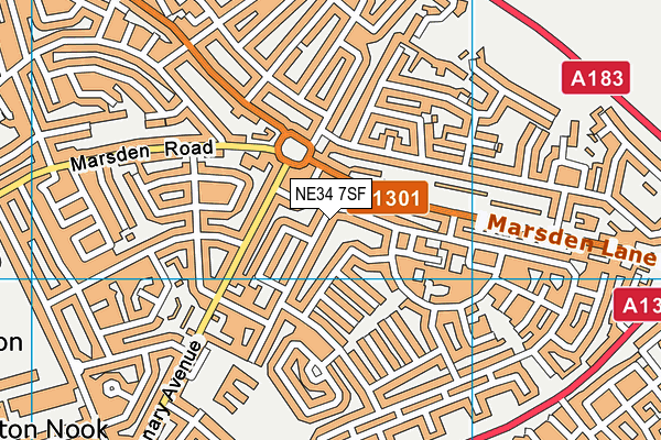 NE34 7SF map - OS VectorMap District (Ordnance Survey) NE34 7SF map - OS VectorMap District (Ordnance Survey)