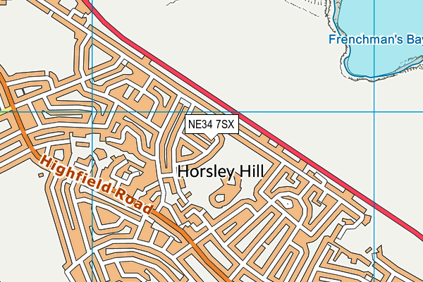 NE34 7SX map - OS VectorMap District (Ordnance Survey) NE34 7SX map - OS VectorMap District (Ordnance Survey)