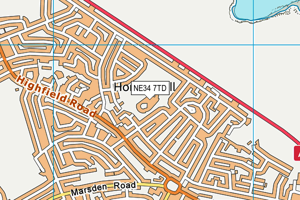 NE34 7TD map - OS VectorMap District (Ordnance Survey) NE34 7TD map - OS VectorMap District (Ordnance Survey)