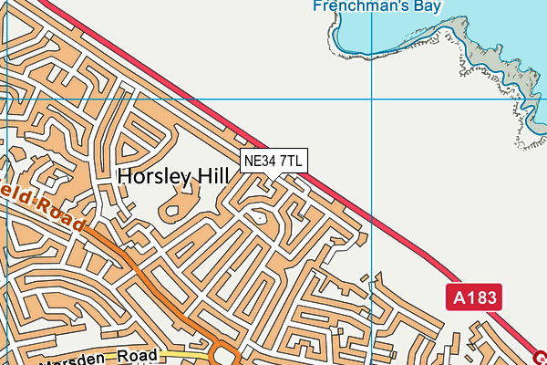 NE34 7TL map - OS VectorMap District (Ordnance Survey)