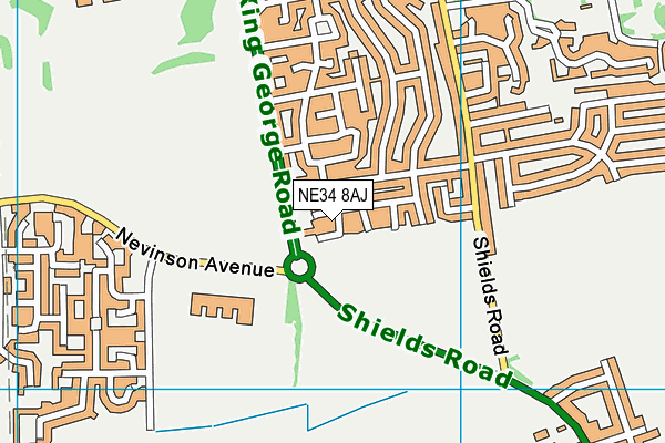 NE34 8AJ map - OS VectorMap District (Ordnance Survey) NE34 8AJ map - OS VectorMap District (Ordnance Survey)