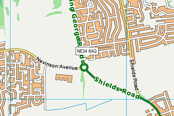 NE34 8AQ map - OS VectorMap District (Ordnance Survey) NE34 8AQ map - OS VectorMap District (Ordnance Survey)