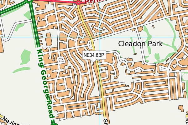 NE34 8BP map - OS VectorMap District (Ordnance Survey) NE34 8BP map - OS VectorMap District (Ordnance Survey)