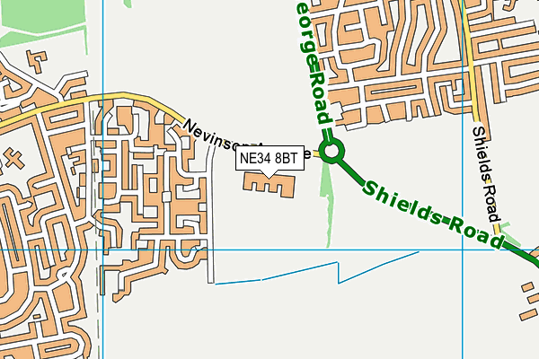 NE34 8BT map - OS VectorMap District (Ordnance Survey) NE34 8BT map - OS VectorMap District (Ordnance Survey)