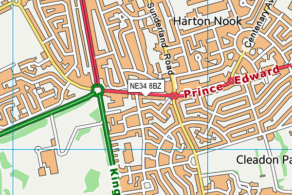NE34 8BZ map - OS VectorMap District (Ordnance Survey) NE34 8BZ map - OS VectorMap District (Ordnance Survey)