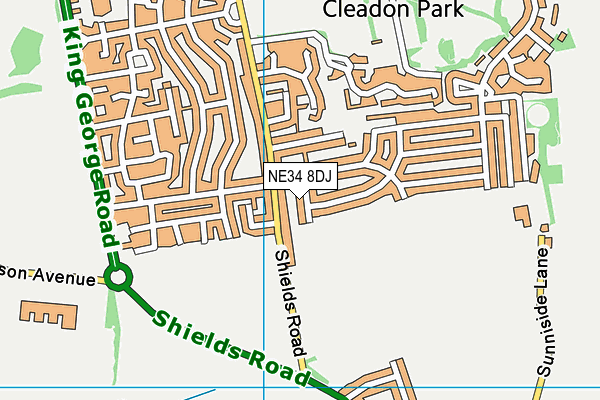 NE34 8DJ map - OS VectorMap District (Ordnance Survey) NE34 8DJ map - OS VectorMap District (Ordnance Survey)