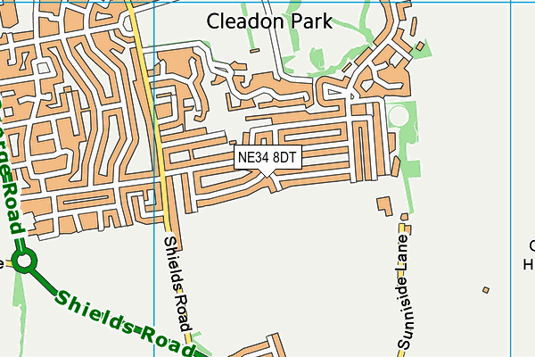 NE34 8DT map - OS VectorMap District (Ordnance Survey) NE34 8DT map - OS VectorMap District (Ordnance Survey)