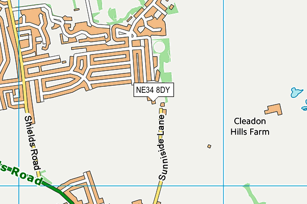 NE34 8DY map - OS VectorMap District (Ordnance Survey) NE34 8DY map - OS VectorMap District (Ordnance Survey)